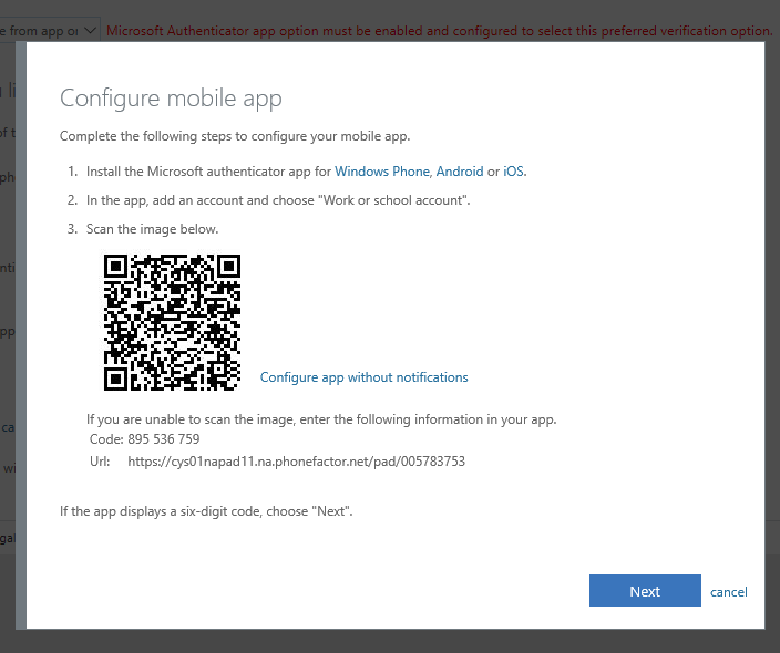 configure mobile app