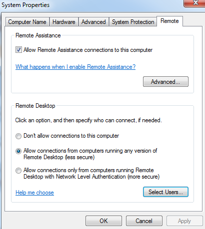 windows system properties screenshot