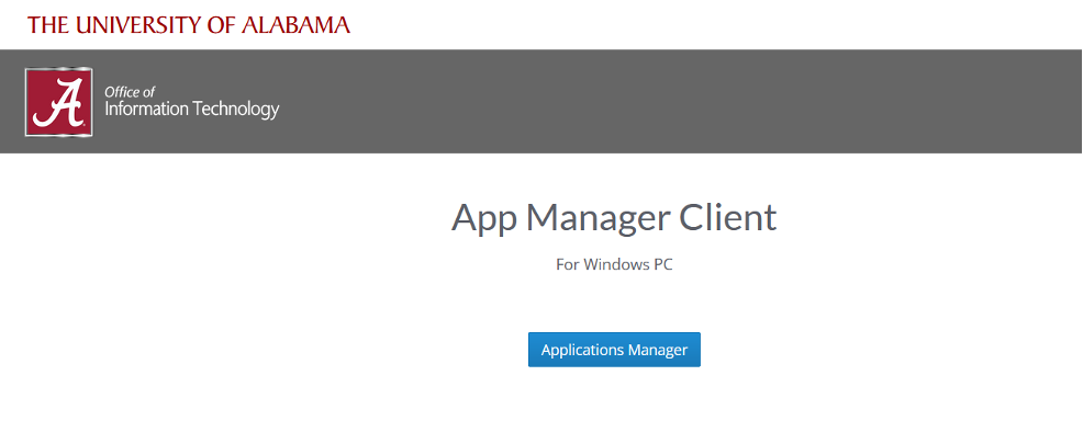 Applications Manager page